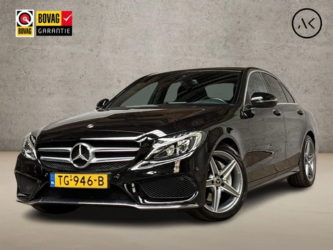 Mercedes-Benz C-Klasse 180 AMG Sport 156Pk Automaat (NAVIGATIE, CAMERA, LEDER, ZWART HEMEL, STOELVERWARMING, SPORTSTOELEN, GETINT GLAS, NIEUWSTAAT)