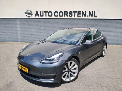 Tesla Model 3 Long Range AWD 75kWh 19"Lmv Autopilot Panoramadak Navi Ecc Camera's Adap.Cruise Leder Keyless Elek.Stoelen+Memory+Verwarmd Audiosysteem premium 4WD Spraakbediening Origineel Nederlandse Auto