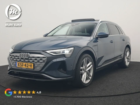 Audi Q8 e-tron 55 quattro Advanced Edition 115 kWh 408pk Dealer O.H | Panodak | Head Up | 360 Camera | Bang & Olufsen | Lederen Sportstoelen Massage & Memory | Stoelventilatie & Verwarming | Cruise Control | Keyless | Virtual | Navigatie | DAB | 21" L.M |