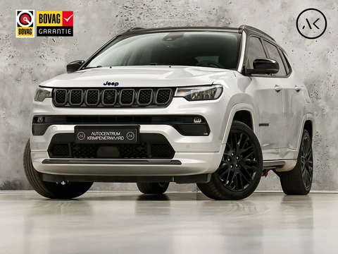Jeep Compass 4xe 240 Plug-in Hybrid Electric S 240Pk Automaat (APPLE CARPLAY, SOH 88,2%, 360 CAMERA, LEDER, SPORTSTOELEN, ADAPTIVE CRUISE, GETINT GLAS, KEYLESS, NIEUWSTAAT)