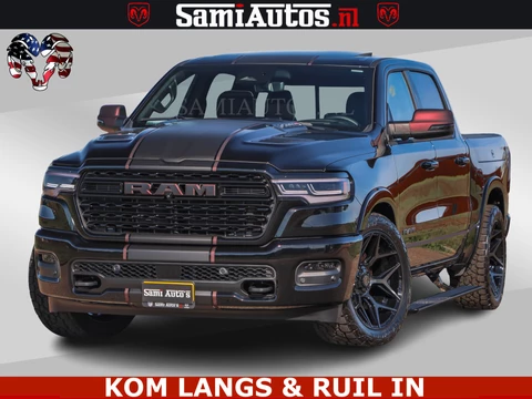 Dodge Ram Pick-Up Limited Night High Output 540HP 706Nm | Massage + Full Option | De Meest Luxe en Volle in zijn Klasse | Comfortabele Dubbele Cabine met Royale 5 Zitplaatsen | BPM vrij | Nu Leverbaar uit Voorraad | Voorraad Nr 2335 - 5153 | De specialist in Amerikaanse pick‑ups in Nederland en Europa.