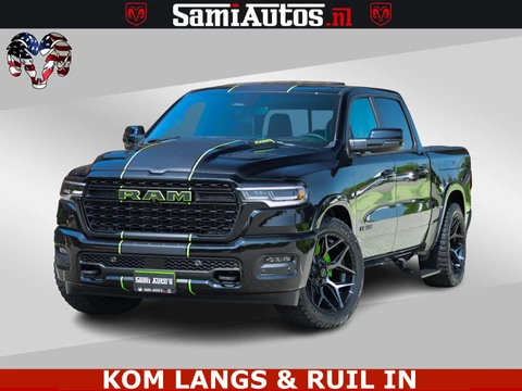Dodge Ram Pick-Up Limited Night High Output 540HP 706Nm | Massage + Full Option | De Meest Luxe en Volle in zijn Klasse | Comfortabele Dubbele Cabine met Royale 5 Zitplaatsen | BPM vrij | Nu Leverbaar uit Voorraad | Voorraad Nr 2300 - 7689