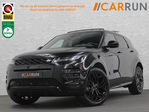 Land Rover Range Rover Evoque P300e AWD R-Dynamic HSE | Panorama | 360 Camera | Leder | Memory | Digitale-Cockpit | Keyless-Entry | Meridian-Sound | Stuurverwarming | Getint Glas | Black-Optic | 20 inch | Stand-Clima | Dodehoek | Lane Assist | Camera-Spiegel |