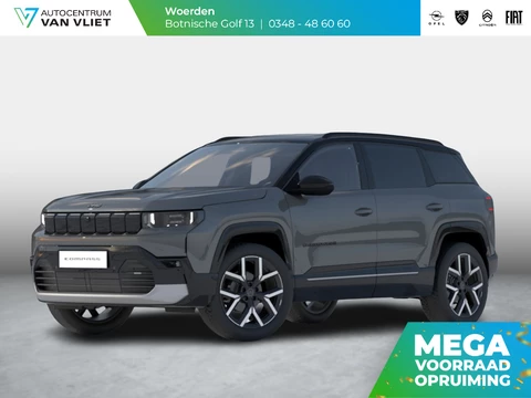 Jeep Compass First Edition 74 kWh | Uit voorraad leverbaar !| Adapt. Cruise | Camera | Carplay | 20" | Elektr. A-Klep | Navi | Winter Pack | Schuif/Kanteldak | Premium Pack | Conv. Pack | Warmtepomp