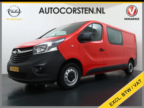 Opel Vivaro D126PK Dubbele Cabine 5-Persoons L2H1 Trekhaak Camera Navi Airco Cruise Control Pdc Sport EcoFlex 1.6CDTI Euro 6 Betonplex Vloer Wandbetimmering Schuifdeur Regen-Lichtsensor 1e Eigenaar Origineel Nederlandse Auto Dealeronderhouden 2.000kg trekvermogen