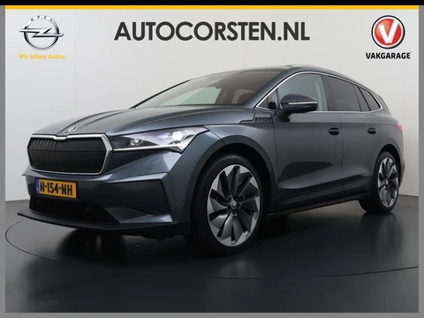 Škoda Enyaq iV 80 Warmtepomp Soh 94% Trekhaak Leder Adap.Demping Panoramadak Head-Up 360°Camera Navi 3-Zone Ecc Apple Carplay Android Auto Pdc Stoel+Achterbankverwarming Led-Matrix Lmv 21" Elek.Achterklep Memory 1.000KG Trekgewicht Dealeronderhouden Zeer Compleet