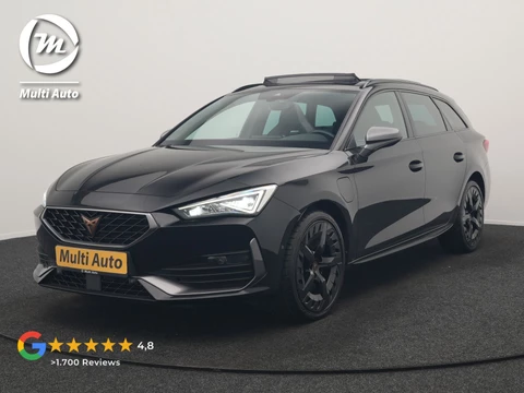 CUPRA Leon Sportstourer 1.4 e-Hybrid VZ Black Edition PHEV 245pk Dealer O.H. | Panodak | Adaptive Cruise | Camera | Lederen Sportstoelen Memory & Verwarmd | Sfeerverlichting | Stuur Verwarmd | Apple Carplay | Keyless | Blis | Navigatie | DAB | Plug In Hybrid |