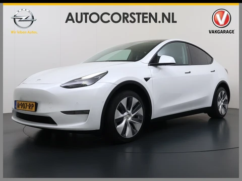 Tesla Model Y Long Range AWD 75kWh 514PK Warmtepomp Stuur+Stoel+Achterbankverwarming Panoramadak Camera's Adap.Cruise Navi Ecc Premium-Audio Leder SOH 91,4% 4WD Keyless Intel Atom®-Processor Privacy Glas Lmv Matrix Led Dodehoekdetectie