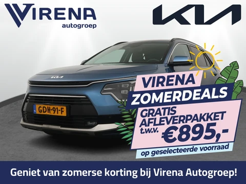 Kia Niro 1.6 GDi Hybrid DynamicPlusLine - Stoel/-Stuuverwarming - Schuif-/Kanteldak - Elektrische Achterklep - Apple Carplay/Android Auto - Achteruitrijcamera - Parkeersensoren Voor en Achter - Fabrieksgarantie t/m 03-07-2031