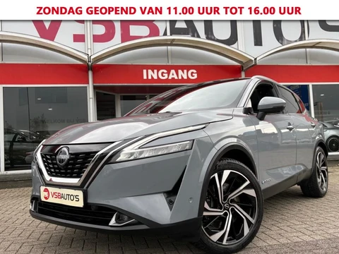 Nissan QASHQAI 1.5 VC-T e-POWER AUT. 190PK TEKNA+ NARDO-GREY LEER PANO-DAK NAVI CAMERA CARPLAY AIRCO LMV PDC