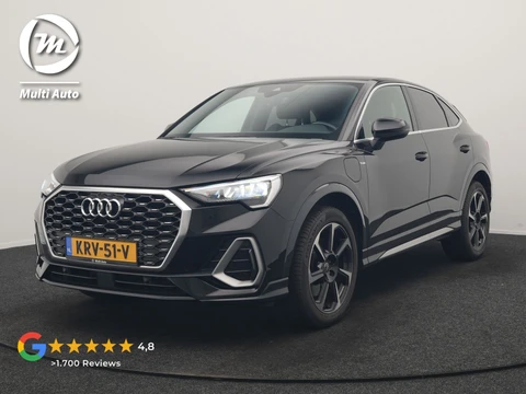 Audi Q3 Sportback 45 TFSI e 2x S Line PHEV 245pk Dealer O.H. | Trekhaak Af Fabriek | Blis | Sportstoelen Verwarmd | Apple Carplay | Sfeerverlichting | Navigatie | DAB | 19"L.M | Virtual | Plug In Hybrid |