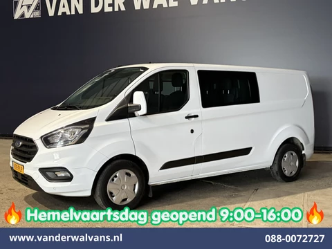 Ford Transit Custom 2.0 TDCI 130pk Automaat L2H1 Dubbele Cabine Inrichting Euro6 Airco | 6-Zits | Camera | Navigatie | LED Apple Carplay, Android Auto, Adaptieve Cruisecontrol, Trekhaak, Stoelverwarming, Verwarmde voorruit, Parkeersensoren, Achterklep