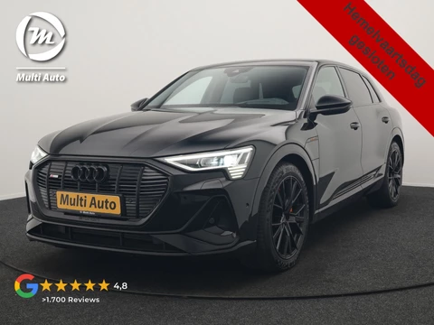 Audi e-tron 50 Quattro Black Edition 313pk Dealer O.H. | Luchtvering | Trekhaak | Camera | Head Up | Lederen Sportstoelen Memory & Verwarmd | Bang & Olufsen | Cruise Control | Keyless | Sfeerverlichting | Apple Carplay | Navigatie | DAB | 21''L.M |