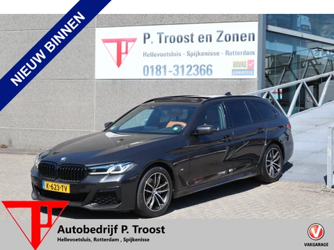 BMW 5 Serie Touring 520i High Executive M Sport | Facelift | Panoramadak | Luxe lederen bekleding | Laser-LED | Nederlands geleverd | Memory seats | Sfeerverlichting | Apple carplay | Adaptief onderstel | Keyless | Cruise control | Climate control | Stoelverwarming | Unieke