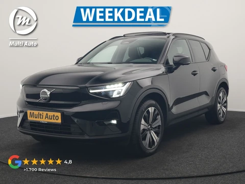 Volvo XC40 Ultimate Recharge 70 kWh 231pk | Panodak | Warmtepomp | Adaptive Cruise | 360 Camera | Harman / Kardon | Alcantara Sportstoelen Memory & Verwarmd | Stuur Verwarmd | Google Assistent | Apple Carplay | Keyless | Blis | DAB |