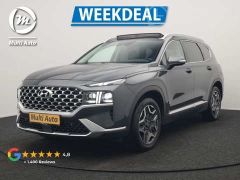 Hyundai Santa Fe 1.6 T-GDI Comfort Smart Sky PHEV 266pk Dealer O.H. | Trekhaak Afn. | Panodak | Adaptive Cruise | Camera | Krell Audio | Lederen Stoelen Verwarmd | Apple Carplay | Keyless | Blis | Stuur Verwarmd | Navigatie | DAB | Plug In Hybrid