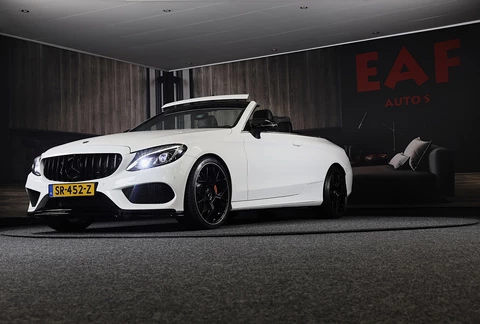 Mercedes-Benz C-klasse Cabrio 180 AMG Line / AUT / AIRSCARF / 360 Camera / Leder / Navi / Ecc / Led / Pdc / Allu Velgen