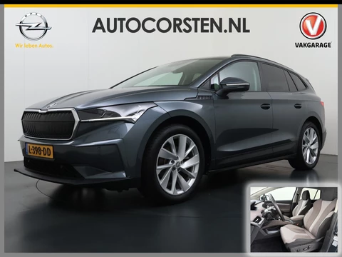 Škoda Enyaq iV 60 First Edition Adap.Cruise Stuur+Stoelverwarming Camera 3-Zone Ecc Elek.Stoel+Memory Apple Carplay Android Auto Navi Pdc SOH 90% Keyless Advanced Matrix-Led Privacy Glas Lmv 20" DAB P-Assist Dodehoek detector Rijstrooksensor Origineel Nederlandse Auto