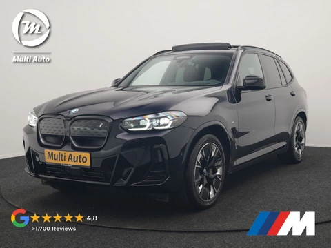 BMW iX3 M Sport 80 kWh 286pk Dealer O.H. | Trekhaak Af Fabriek | Panodak | Head Up | 360 Camera | Harman / Kardon | Lederen Sportstoelen Memory & Verwarmd | Keyless | Blis | Sfeerverlichting | 20"L.M | Adaptive LED |