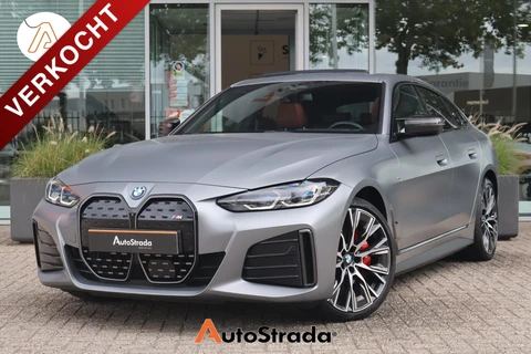 BMW I4 (g26) M50 High Executive M-Sport 544pk SoH 94% I BMW Individual Frozen Pure Grey I Pano I 360 CAM I Carbon