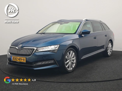 Škoda Superb Combi 1.4 TSI iV Laurin & Klement PHEV 218pk Dealer O.H. | Trekhaak Af Fabriek | Adaptive Cruise | Camera | Lederen Comfortzetels Memory & Verwarmd | Stuur Verwarmd | Canton Audio | Blis | Keyless | Apple Carplay | Crystal LED | Navigatie | DAB | Plug In Hybrid |