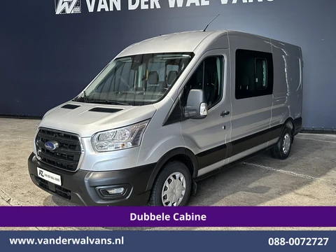 Ford Transit 2.0 TDCI 131pk L3H2 Dubbele Cabine Euro6 Airco | 7-Zits | Camera | Navigatie | 2500kg Trekhaak | Apple Carplay Cruisecontrol, Android Auto, Verwarmde Voorruit, Parkeersensoren, Bijrijdersbank, Leder