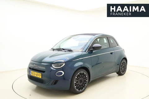 Fiat 500 1.0 Hybrid La Prima | Cabrio | Lederen bekleding | Keyless | Camera | Cruise control | Lichtmetalen velgen | Navigatie | Draadloze apple carplay/android auto | JBL audio