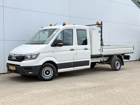 MAN TGE 3.140 2.0 TDI Automaat Open Laadbak Kist Dubbele cabine 6-persoons Airco Trekhaak Navigatie Carplay Pritische Pickup Open Box