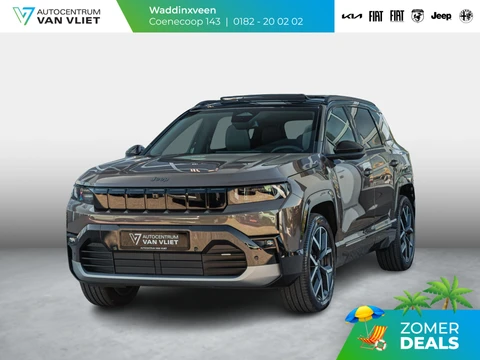 Jeep Compass First Edition 74 kWh | Adapt. Cruise | Camera | Carplay | 20" | Elektr. A-Klep | Navi | Winter Pack | Schuif/Kanteldak | Premium Pack | Conv. Pack | Warmtepomp