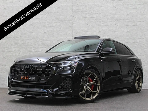 Audi Q8 60e 490pk #RS Massage Seats | 4WS | OLED | Laser-LED | Carbon | Ventilatie | Valcona Leder+ Pakket | B&O Sound | 102850,= EX BTW | 23'' | Alcantara hemel | Head-Up | Soft-Close | Panodak | 2x Memory | Trekhaak | Keyless-Entry | Luchtvering | Achterasbesturing | Nw.Pr. 160.000,= | Fabrieksgarantie | Direct rijden.