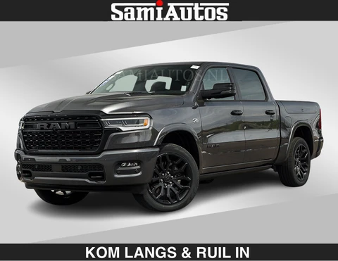 Dodge Ram Pick-Up LIMITED 2027 5.7 V8 HEMI | MAXIMAAL UITGERUST | NIEUWE KLEUR Granite Crystal Pearl met Ebony Red interior seats | DUBBELE CABINE | 5 PERSOONS | DC | Allernieuwste Limited 2027 in nieuwe kleur Granite Crystal Pearl – volledig uitgerust met alle opties.