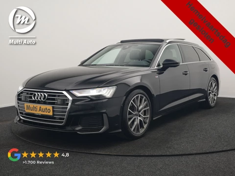 Audi A6 Avant 50 TFSI e Quattro 2x S Line PHEV 300pk Dealer O.H. | Trekhaak Af Fabriek | Panodak | Head Up | Adaptive Cruise | Matrix LED | Bang & Olufsen | Lederen Comfortzetels Memory & Ventilatie | Camera | Keyless | Blis | 20"L.M | Plug In Hybrid |