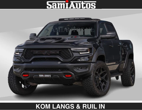 Dodge Ram Pick-Up TRX HELLCAT | 6.2 V8 712PK SUPERCHARGER | RODE STIKSELS | FULLY LOADED | CARBON | CREW CAB | DUBBELE CABINE | 5 PERSOONS | De specialist in Amerikaanse pick‑ups in Nederland en Europa.