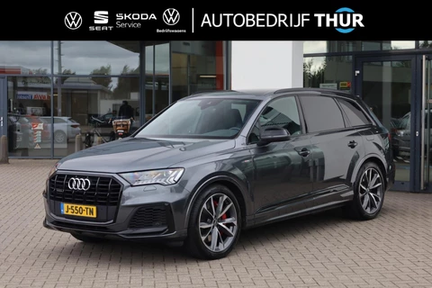 Audi Q7 55 TFSI e quattro Pro Line S 380PK / 280kW Hybride, Lederen bekleding, 21" LMV, honingraat, servo sluiting portieren, dodehoek sensor, achteruitrijcamera, parkeersensoren voor en achter, voorstoelen verwarmbaar, Bose Sound System, verstelbare achterbank, navigatie, DAB+, Apple Carplay, keyless start & entry, LED matrix koplampen, elektrisch verstelbare voorstoelen etc.