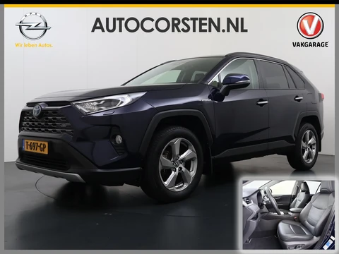Toyota RAV4 2.5I Hybrid Leder+Verwarming+Memory Adap.Cruise Navi Camera Ecc Apple Carplay Android Auto Miracast™ Elek.Achterklep Active Stuur+Voorruit+Achterbankverwarming Keyless Lane Assist Privacy Glas Lmv Elek.Stoel Bluetooth Led
