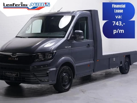 MAN TGE 2.0 TDI 140 pk Autotransporter Airco, Luchtvering Apple Carplay, Trekhaak 3.500 kg, Cruise Control, BPM vrij, 3-Zits