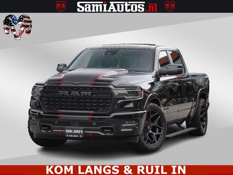 Dodge Ram 1500 Limited Night H.O 540HP 706Nm | Massage + Full Option | De Meest Luxe en Volle Pick-Up in zijn Klasse | Comfortabele Dubbele Cabine met Royale 5 Zitplaatsen | BPM vrij | Nu Leverbaar uit Voorraad | Voorraad Nr 2334 - 5409