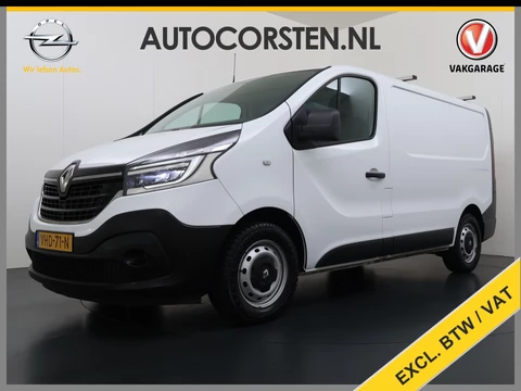 Renault Trafic 2.0dCi 120PK 3-Pers. Trekhaak Euro 6 Apple Carplay Android Auto Airco Navi Cruise Control Led Bluetooth Pdc T29 L1H1 Betonplex Vloer Wandbetimmering Schuifdeur 1e Eigenaar Origineel Nederlandse Bus