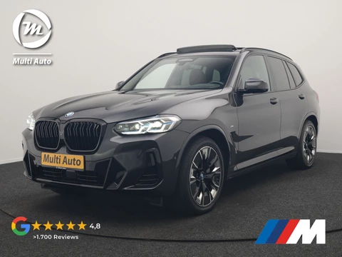 BMW iX3 M Sport 80 kWh 286pk Dealer O.H | Trekhaak Af Fabriek | Panodak | Laser LED | Head Up | Adaptive Cruise | 360 Camera | Lederen Sportstoelen Memory & Verwarmd | Harman / Kardon | Pilot Assist | Keyless | Blis | Apple Carplay | Navigatie | Virtual | DAB |