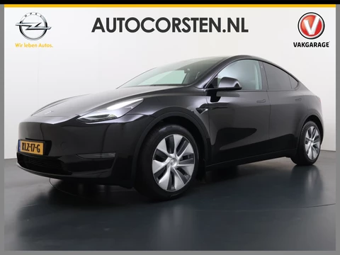Tesla Model Y Long Range AWD 75kWh Warmtepomp Stoel+Stuur+Achterbankverwarming Premium Audio Leder Adap.Cruise Navi Camera's Ecc Keyless Voorverwarmen+Koelen Elek.Stoelen+Memory Panoramadak Elek.Achterklep AMD Ryzen™ Google Maps Dog+Kampeer modus Lmv 19" Led Privacy Glas Fabrieksgarantie op Accu en Motor tot 13-4-2031/192.000KM