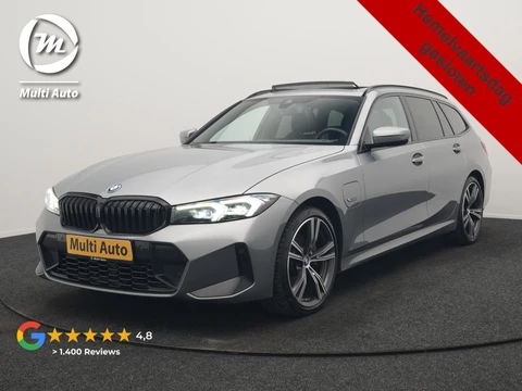 BMW 3 Serie Touring 330e M Sport FACELIFT PHEV 293pk Dealer O.H. | Trekhaak Af Fabriek | Panodak | Harman / Kardon | Sfeerverlichting | Sportstoelen Verwarmd | Widescreen Navi | Apple Carplay | Blis | DAB | Plug In Hybrid |