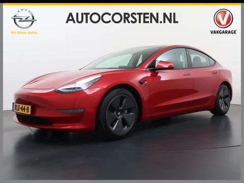 Tesla Model 3 Long Range AWD 75kWh Facelift Warmtepomp Elek.Achterklep Draadloze Tel.lader Leder Panoramadak Adap.Cruise Camera's Navi Ecc Stoel+Achterbankverwarming Intel Atom® Lmv Lane Assist Dodehoekwaarschuwing Keyless Elek.Stoelen+Memory Google®-Maps Fabrieksgarantie op motor en accu tot 17-11-2028/192.000km
