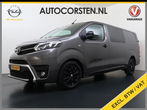 Toyota ProAce Worker 2.0D-4D L3H1 Dubbele Cabine 5-Persoons Ecc 3D-Navi Apple Carplay Android Auto Bluetooth Black Line Long DC Cruise Control Lmv Regen-Lichtsensor led Privacy Glas Schuifdeur 1e Eigenaar Dealeronderhouden Origineel Nederlandse Auto