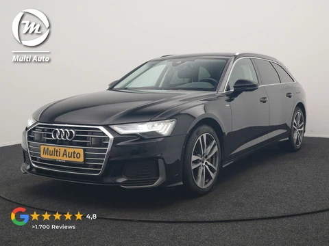 Audi A6 Avant 50 TFSI e Quattro S Line PHEV 300pk Dealer O.H | SOH 95,2% | Trekhaak Af Fabriek | Adaptive Cruise | Camera | Matrix LED | Lederen Sportstoelen Verwarmd | Sfeerverlichting | Apple Carplay | DAB | Navigatie | Virtual | 19"L.M | Plug In Hybrid |