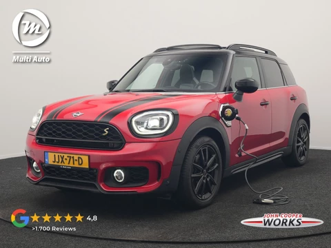 MINI Countryman Cooper S E ALL4 FACELIFT JCW PHEV 220pk Dealer O.H | Panodak | JCW Alcantara Sportstoelen Verwarmd | Head Up | Camera | Apple Carplay | Sfeerverlichting | Keyless | Virtual | Navigatie | DAB | Plug In Hybrid