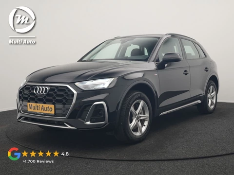 Audi Q5 50 TFSI e quattro S Line PHEV 300pk Dealer O.H | Trekhaak Af Fabriek | 360 Camera | Adaptive Cruise | Head Up | Lederen Stoelen Memory & Verwarmd | Blis | Keyless | Navigatie | Virtual | DAB | 19"L.M | Plug In Hybrid |
