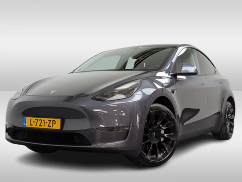 Tesla Model Y Long Range AWD 75 kWh / SoH 90,9% / Trekhaak / Autopilot / Panoramadak / Camera / 20'' / Keyless / Leder / Dodehoek / Navigatie / Stoelverwarming