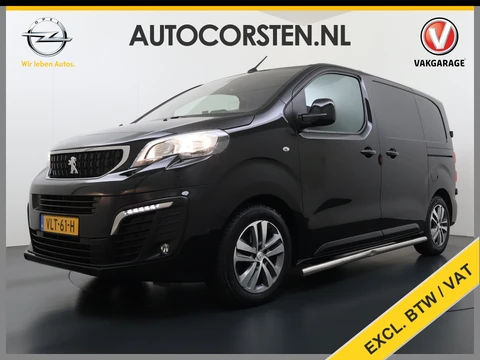Peugeot Expert 2.0HDI Automaat 2X Schuifdeur 3-Pers. Adap.Cruise Head-Up 3D-Navi 360°Camera Apple Carplay Android Auto Airco Lmv Pdc Keyless DAB Sidebars Led Betonplex Vloer Wandbetimmering Euro 6 1e Eigenaar Origineel Nederlandse Bus