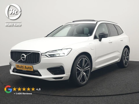Volvo XC60 Recharge T8 AWD R-Design PHEV 391pk Dealer O.H. | Panodak | Luchtvering | Head Up | Camera | Harman & Kardon | Lederen Sportstoelen Memory & Verwarmd | 21"L.M | Apple Carplay | Keyless | Blis | Virtual | Navigatie | DAB | Plug In Hybrid