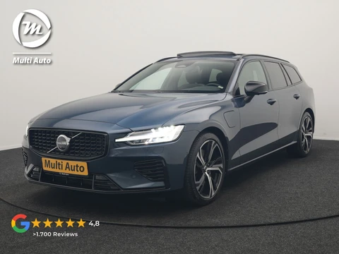 Volvo V60 T6 AWD Plus Dark Long Range PHEV 350pk Dealer O.H | Trekhaak Af Fabriek | Panodak | Adaptive Cruise | 360 Camera | Sportstoelen Memory & Verwarmd | Keyless | Apple Carplay | Pilot Assist | Stuurverwarming | Google Assistant & Maps | Navigatie | Virtual | DAB | 19"L.M | Plug In Hybrid |